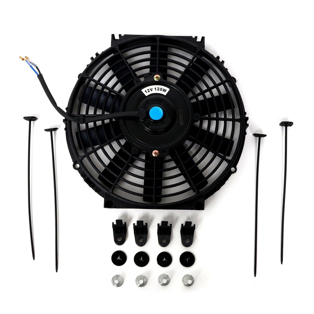 BLOX Racing Electric Slim Fan - 10" / 12" 120W - Straight Blade Black