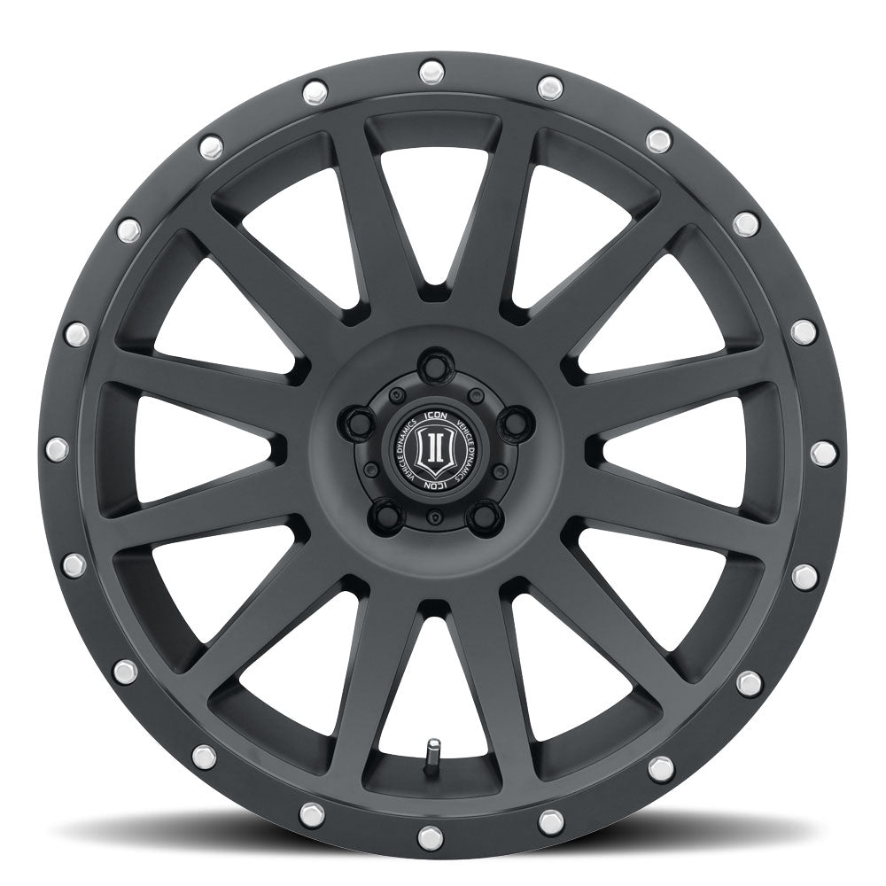 ICON Alloys Compression, Satin Black, 20 x 10 / 6 x 5.5, -19mm Offset, 4.75" BS