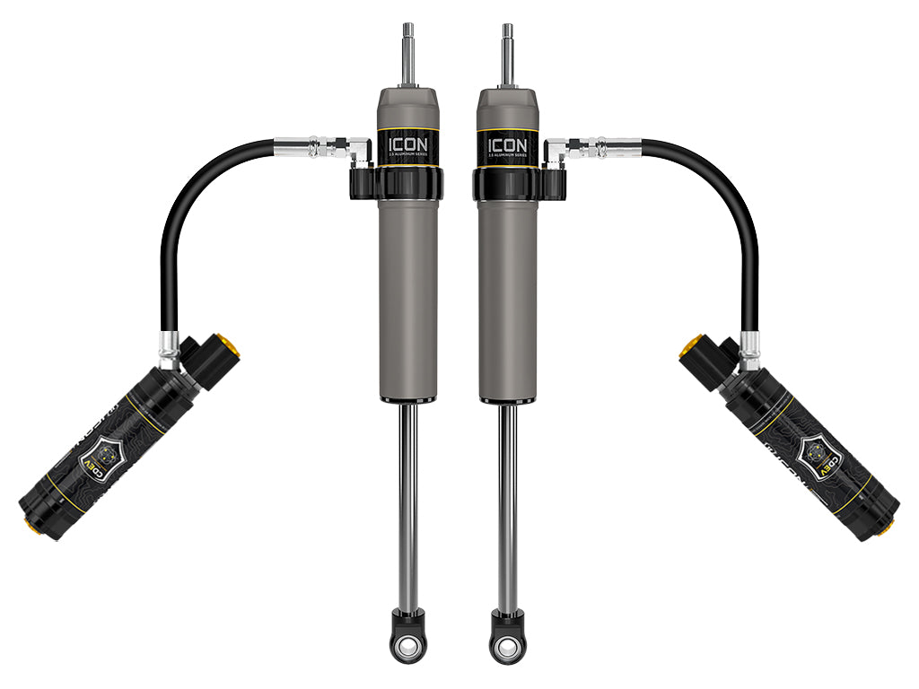 ICON 2024-2025 Toyota Tacoma, 0-1” Lift, Rear, V.S. 2.5 Aluminum Series Shock Absorbers, Remote Reservoir w/ CDEV, Pair