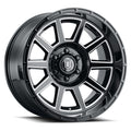ICON Alloys Recoil, Gloss Black w/Milled Windows, 20 x 10 / 5 x 150, -24mm Offset, 4.5" BS