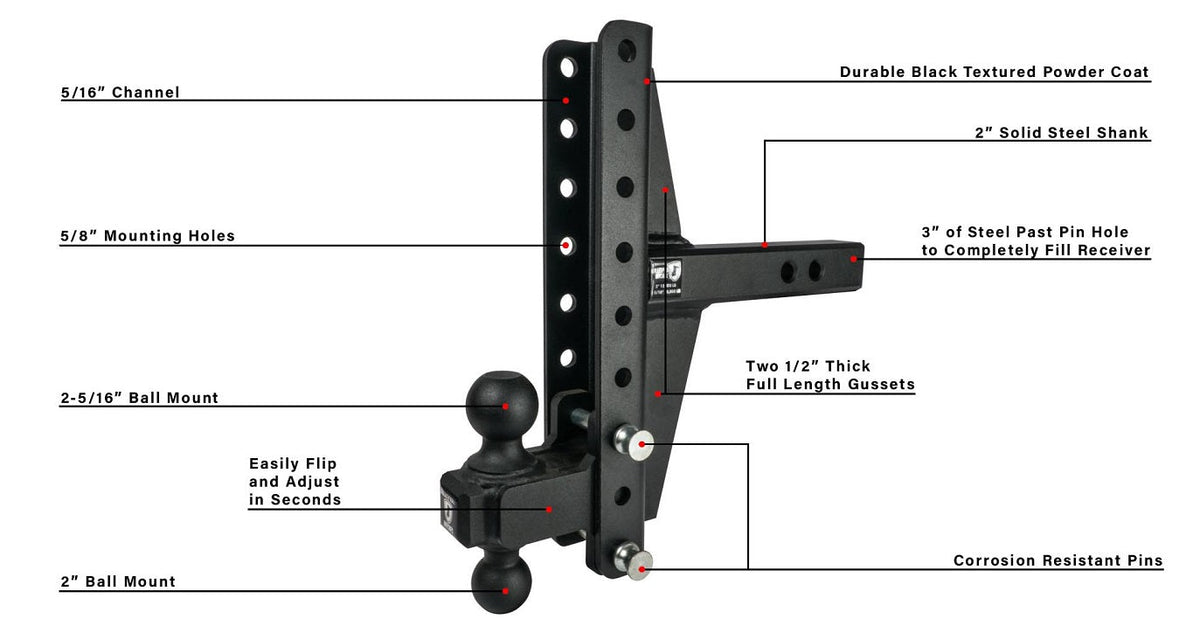 BulletProof 2.0" Extreme Duty 4" & 6" Offset Hitch