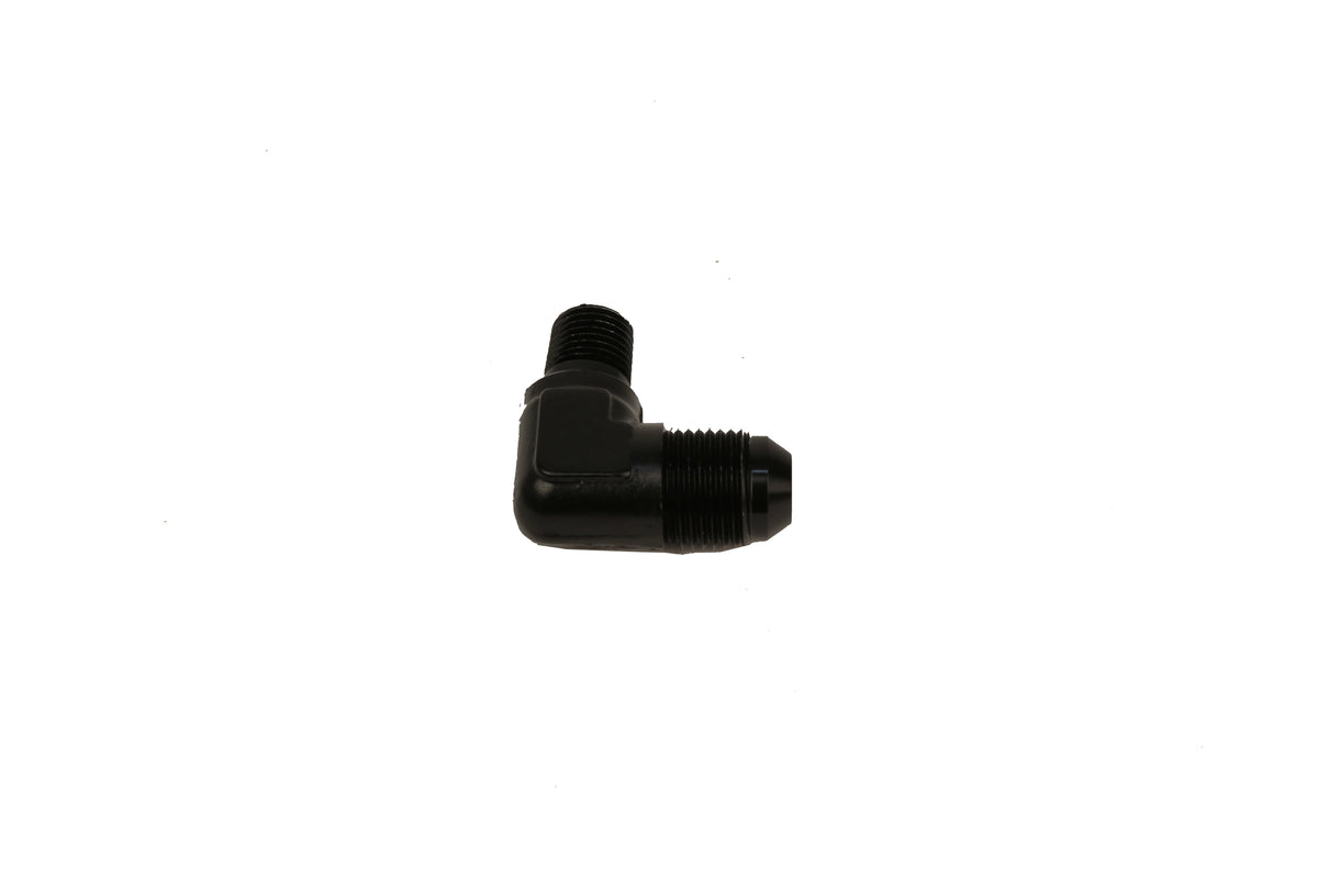1/4"-MNPT to AN-08 Elbow Fitting, 90-Deg, Black