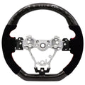 BLOX Racing Carbon/Alcantara Steering Wheel Red Stitching - 15-21 WRX/STi