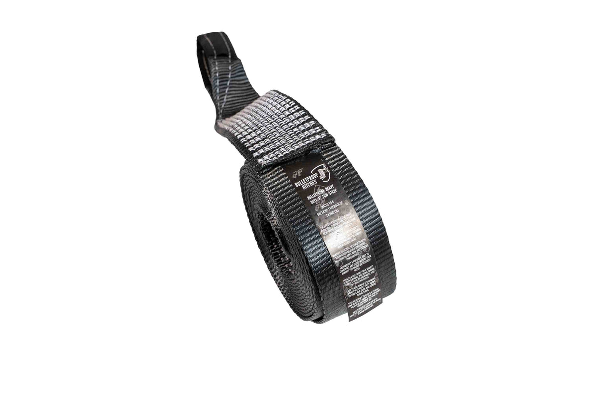 BulletProof Heavy Duty 3" Tow Strap - Branded Black