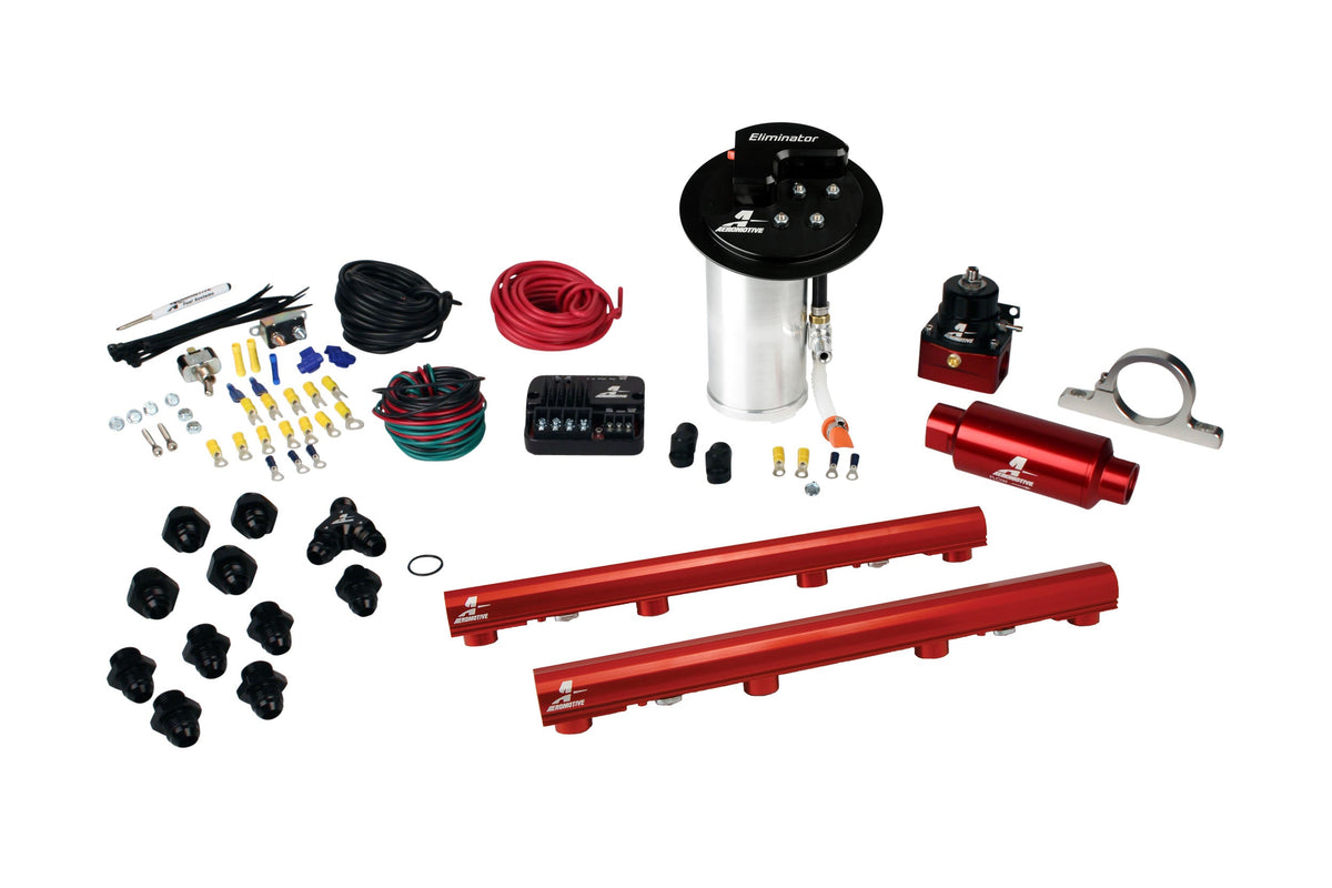 Eliminator In-Tank Pump Gas Fuel System with 4.6L 3-V Fuel Rails, 10-17 Mustang GT