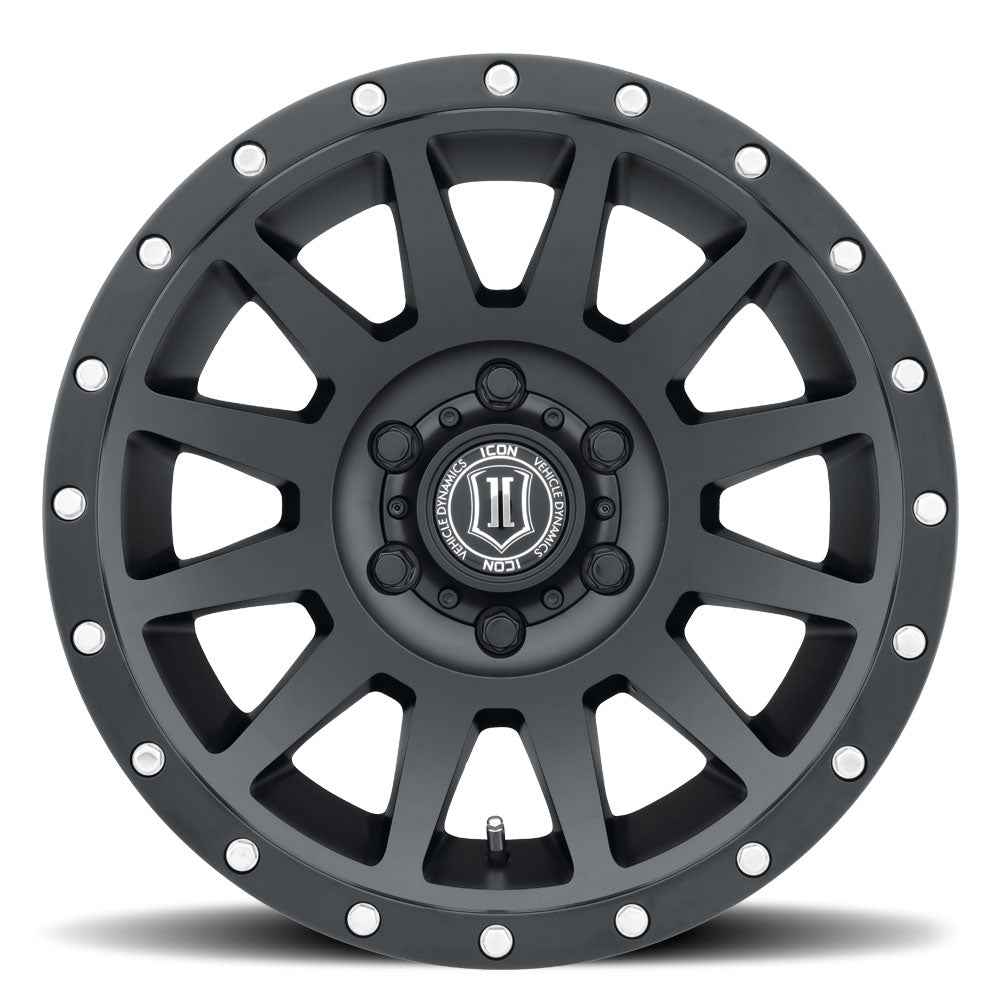 ICON Alloys Compression, Satin Black, 18 x 9 / 5 x 5, -12mm Offset, 4.5" BS
