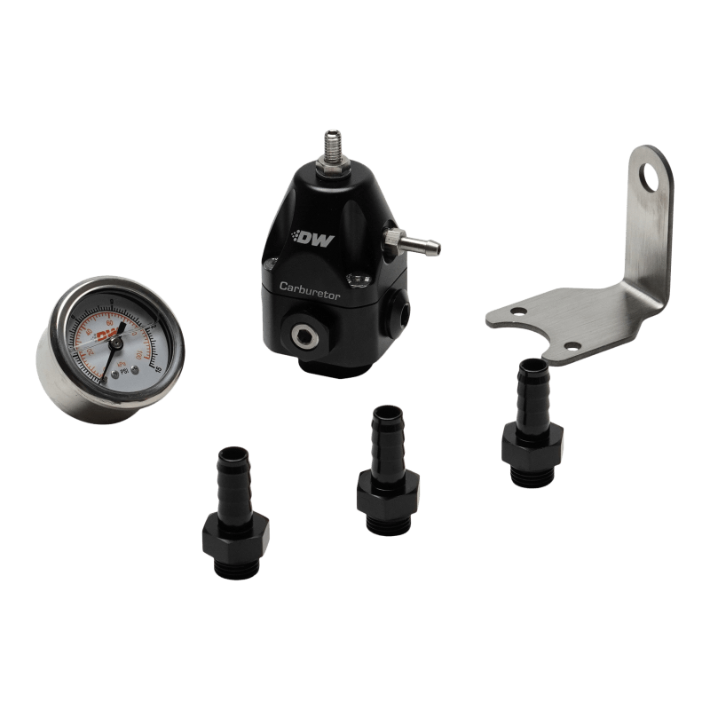 DeatschWerks DWR550C Adjustable Carburetor Regulator w/ 3/8in Barb Fittings and Gauge