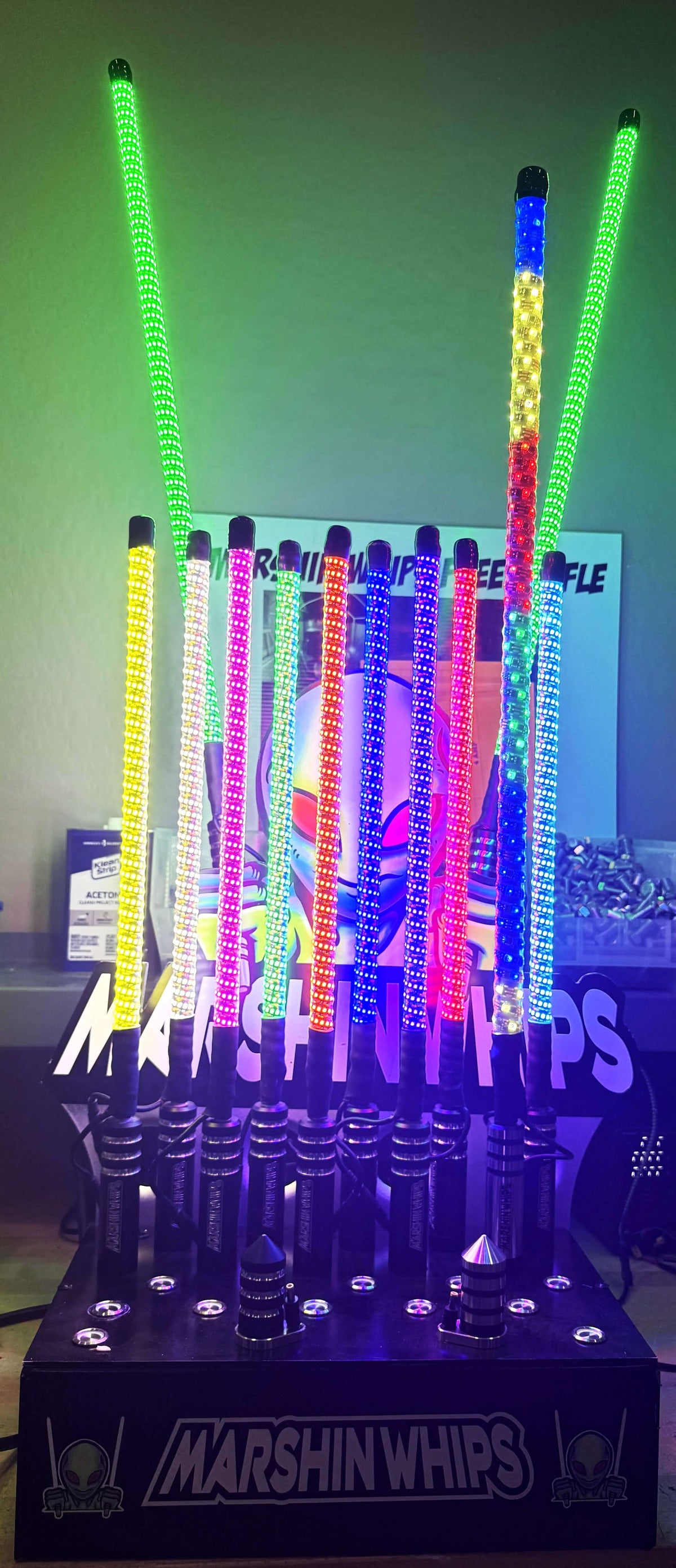 Large Marshin Whips Display