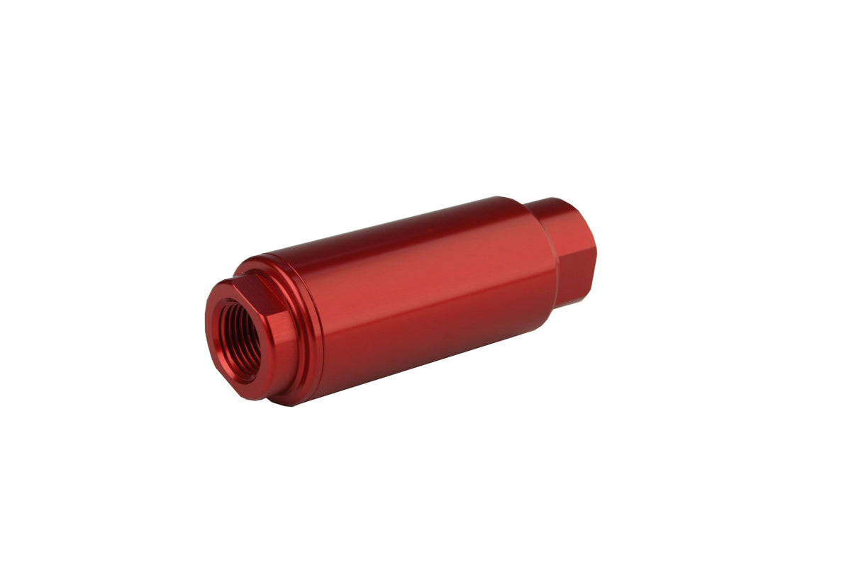 40 Micron Red Fuel Filter with 3/8 NPT Ports & Cellulose Element