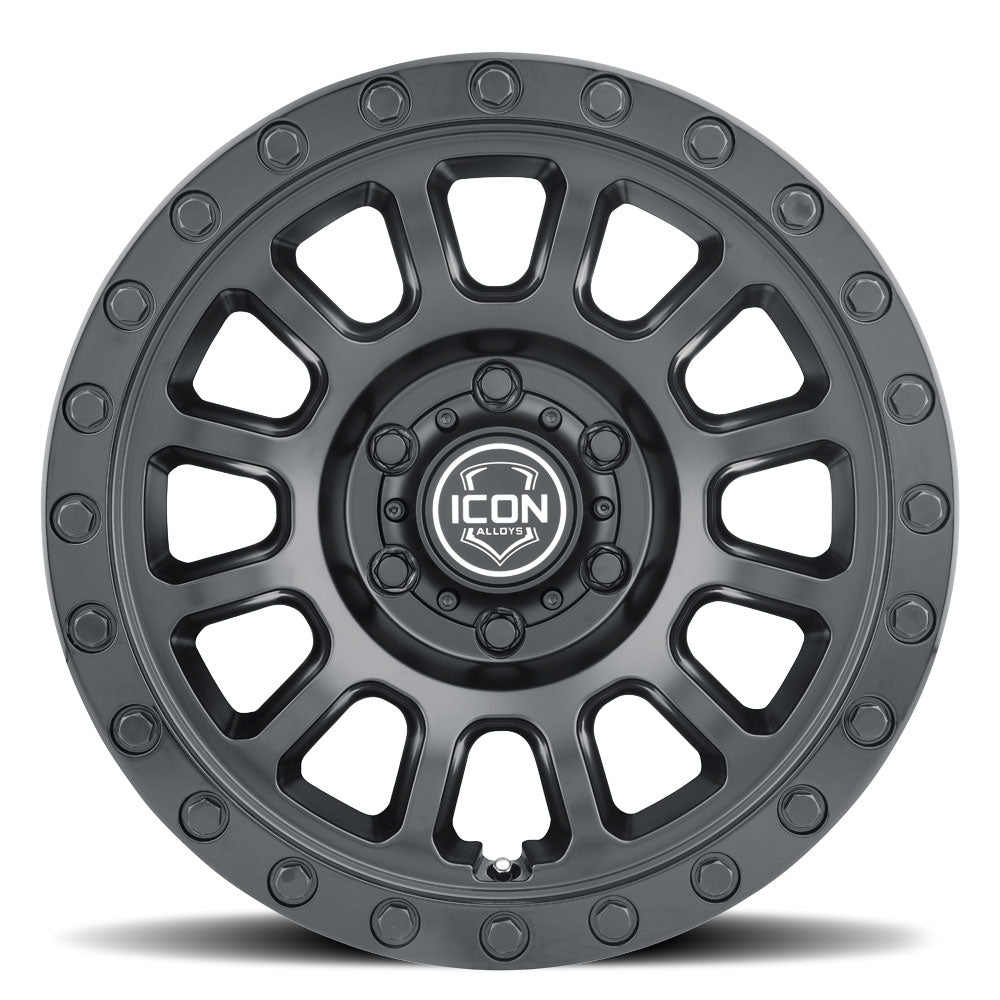 ICON Alloys Hulse, Double Black, 18 x 9 / 8 x 6.5, 12mm Offset, 5.25" Backspace