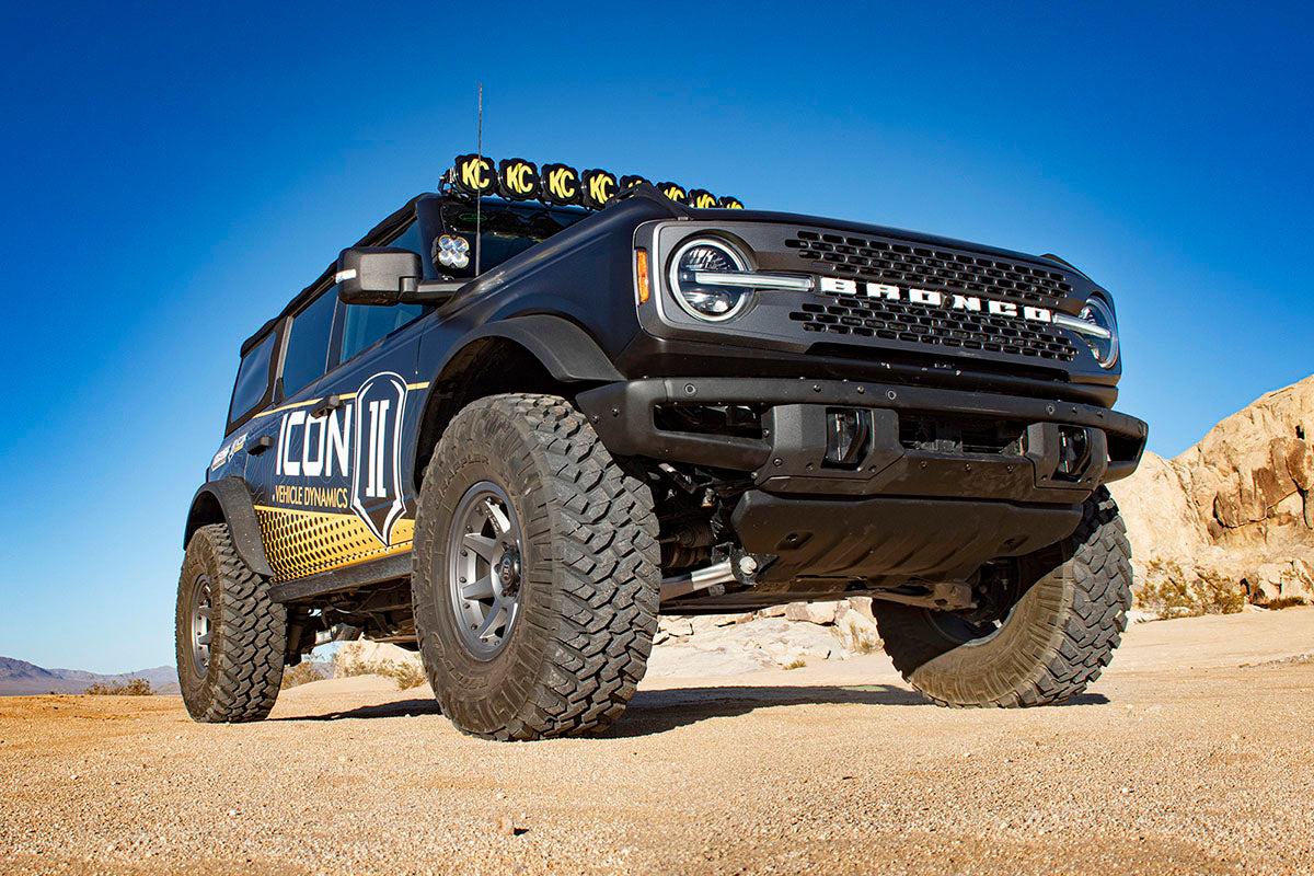 ICON 2021-2026 Ford Bronco, Sasquatch, 2-3" Lift, Stage 6 Suspension System, CDCV, Tubular, Heavy Rate Rear Springs