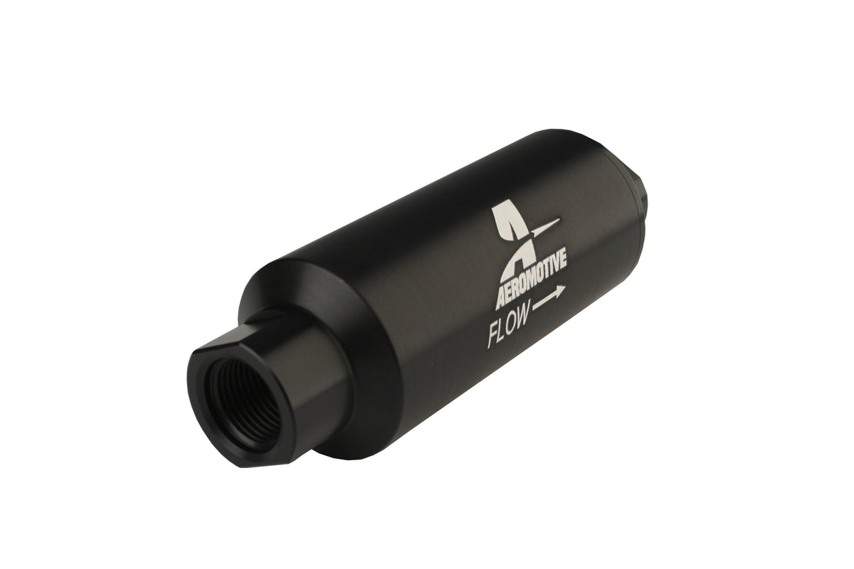 100 Micron Black Fuel Filter with Marine Hard Coat, ORB-12 Ports & Stainless Mesh Element