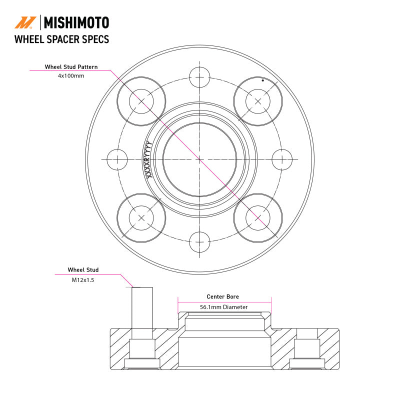 Mishimoto Wheel Spacers - 5x114.3 - 66.1 - 15 - M12 - Black