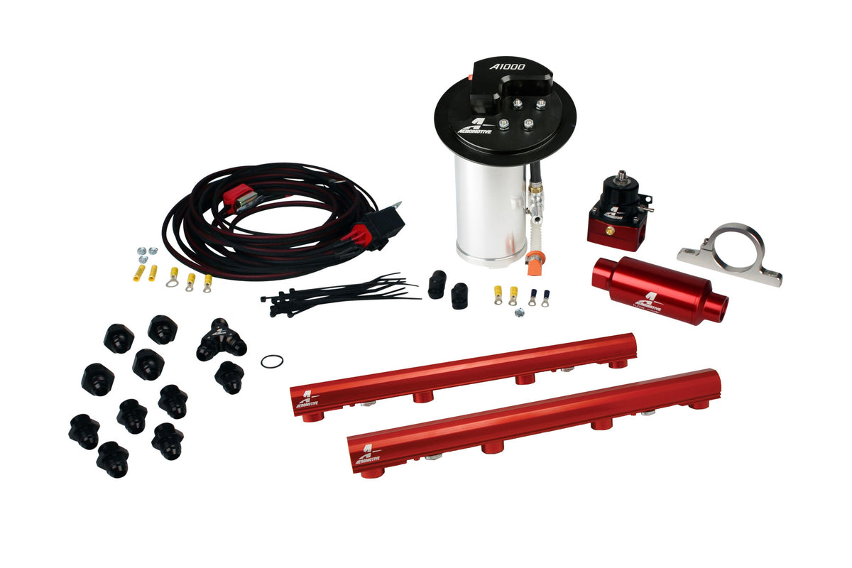 A1000 In-Tank Race Fuel System with 4.6L 3-V Fuel Rails, 10-17 Mustang GT