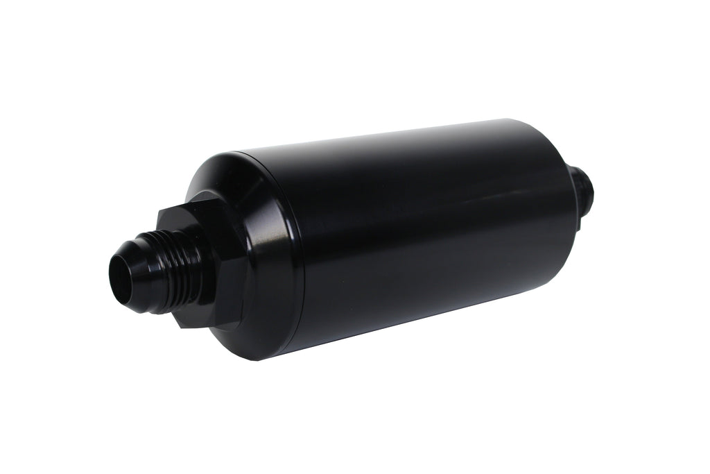 10 Micron Black Fuel Filter with AN-08 Male Ports & Microglass Element