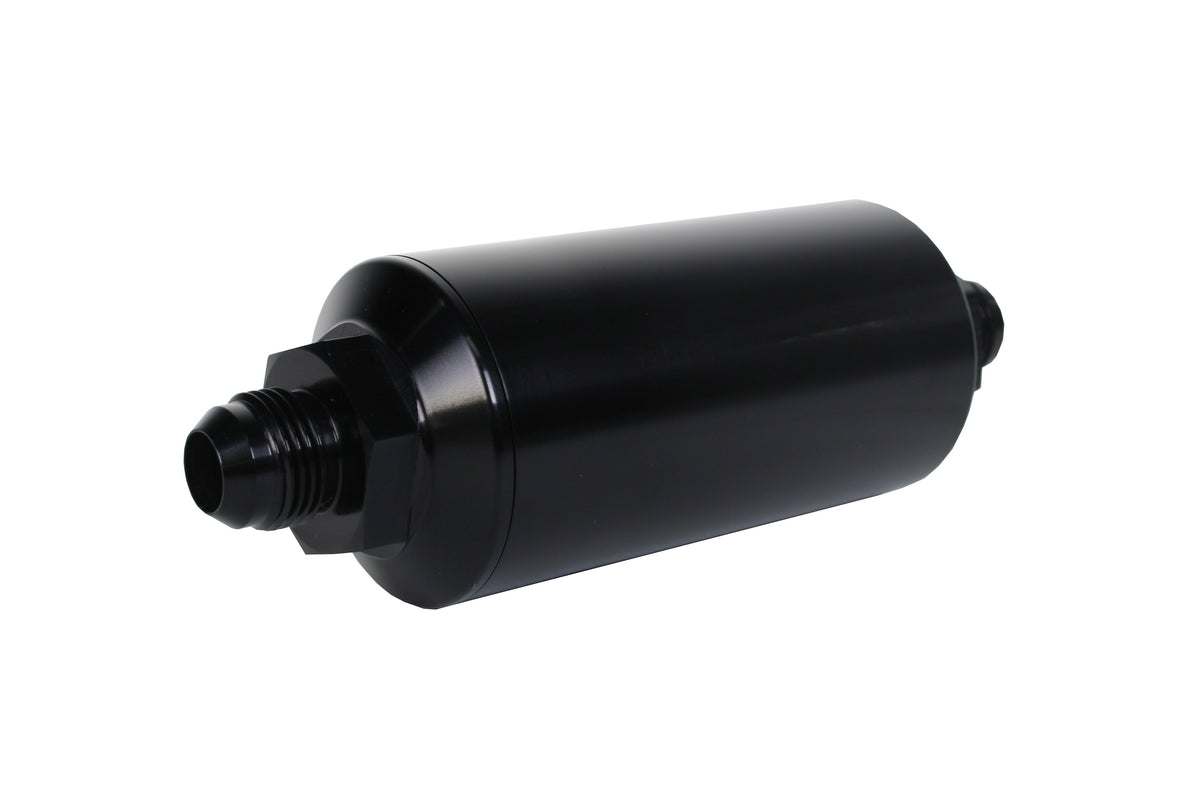 10 Micron Black Fuel Filter with AN-08 Male Ports & Microglass Element