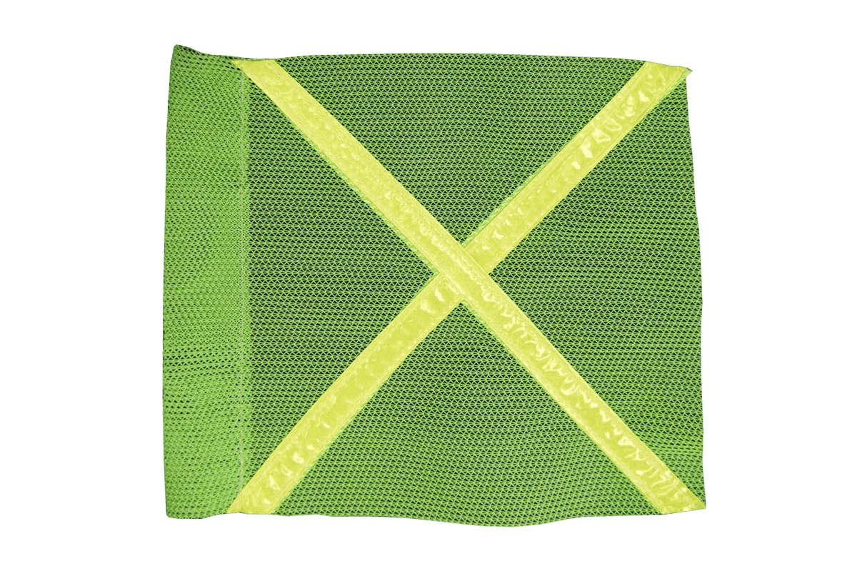 Florescent Industrial Flag with Reflective X.