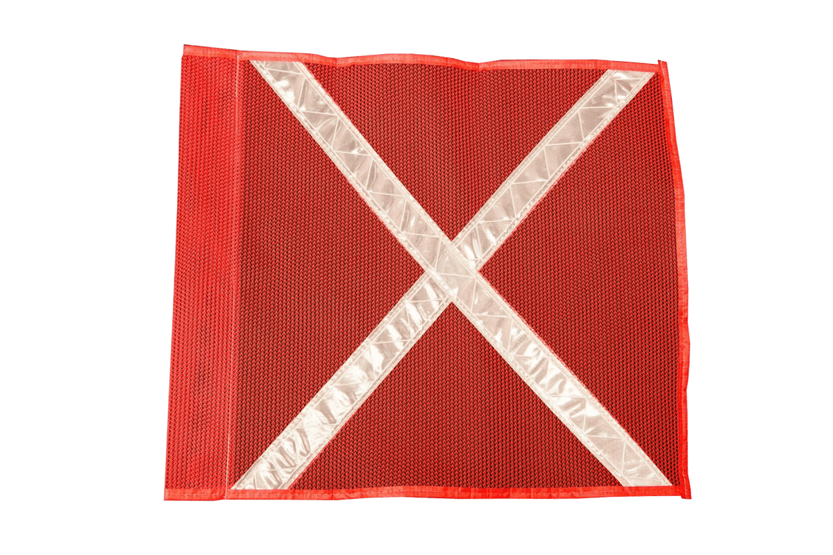 Florescent Industrial Flag with Reflective X.