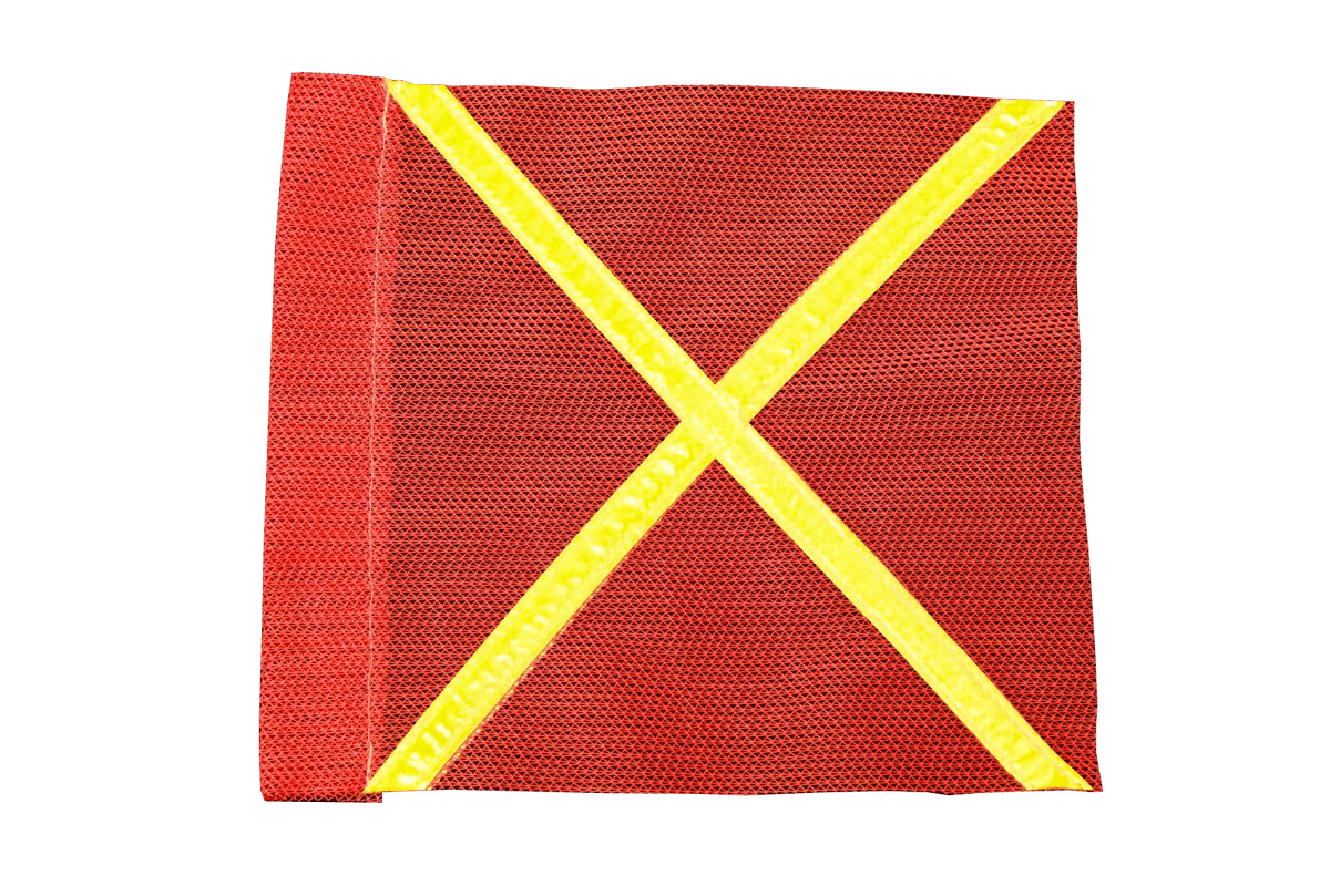 Florescent Industrial Flag with Reflective X.