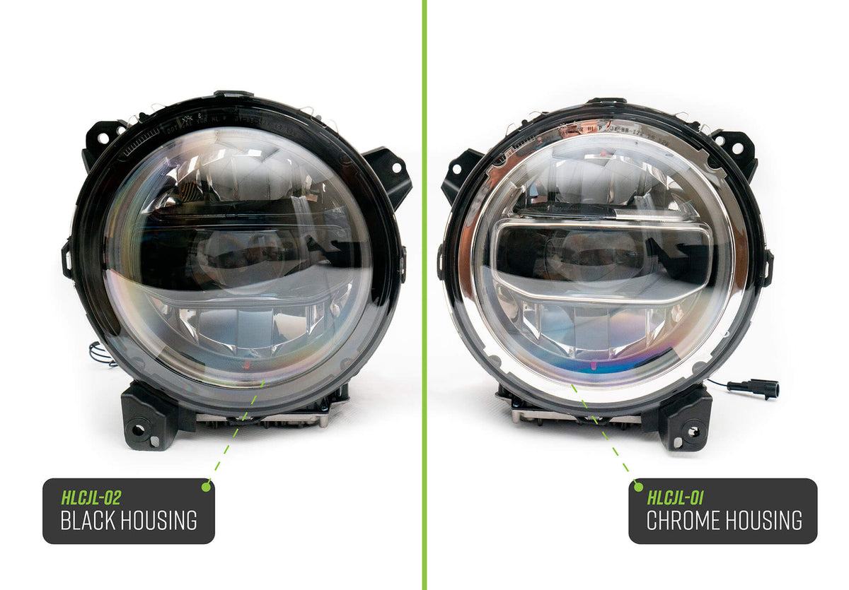 2018-2026 Jeep Wrangler JL & Gladiator JT LED Headlights | Black