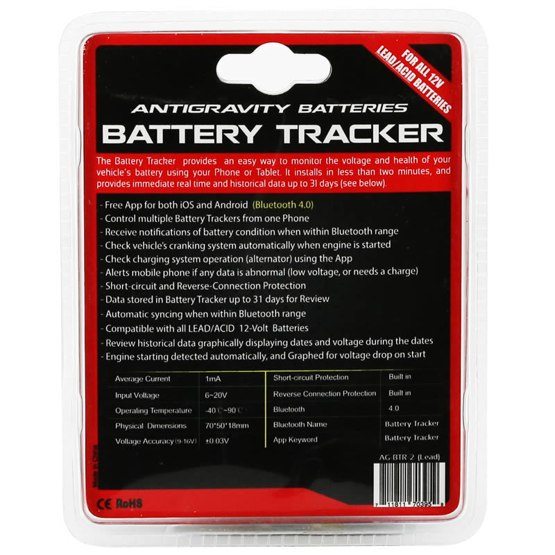 Lead/Acid Battery Tracker, Bluetooth Monitoring System