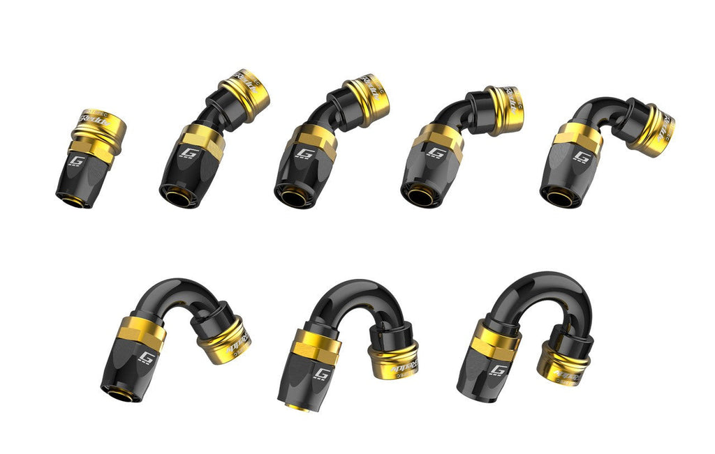 GReddy PRO/SPEC -06 Quick-Release Swivel Hose End - Black / Gold anodized