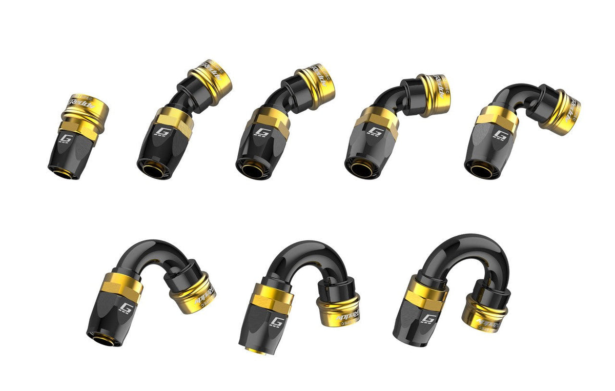 GReddy PRO/SPEC -06 Quick-Release Swivel Hose End - Black / Gold anodized
