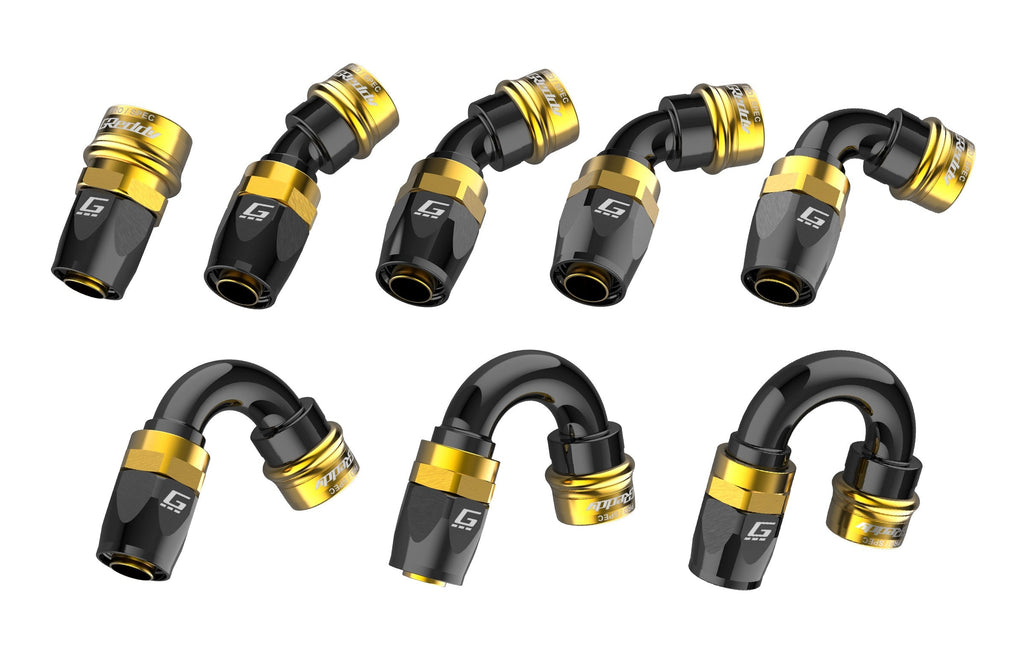GReddy PRO/SPEC -10 Quick-Release Swivel Hose End - Black / Gold anodized