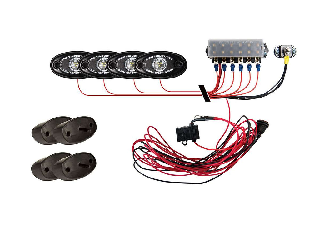 RIGID A-Series Rock Light Kit - 4 Lights (Blue)