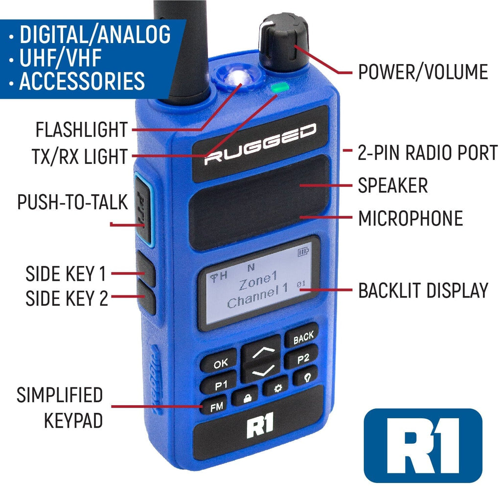 RUGGED Wired Driver Only Communication Kit with R1 Radio