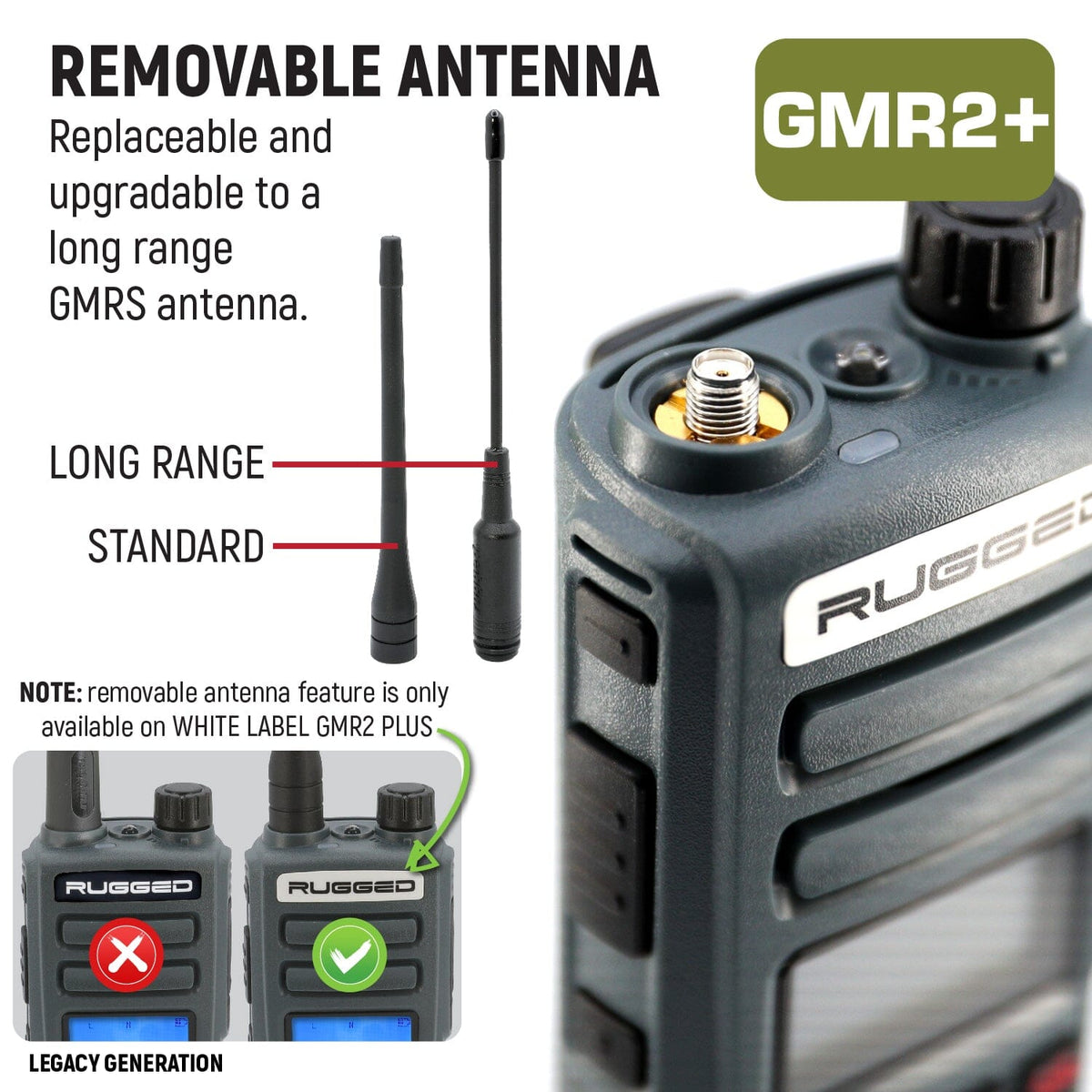 GMRS and FRS Handheld Radio - Model GMR2-PLUS - CLEARANCE