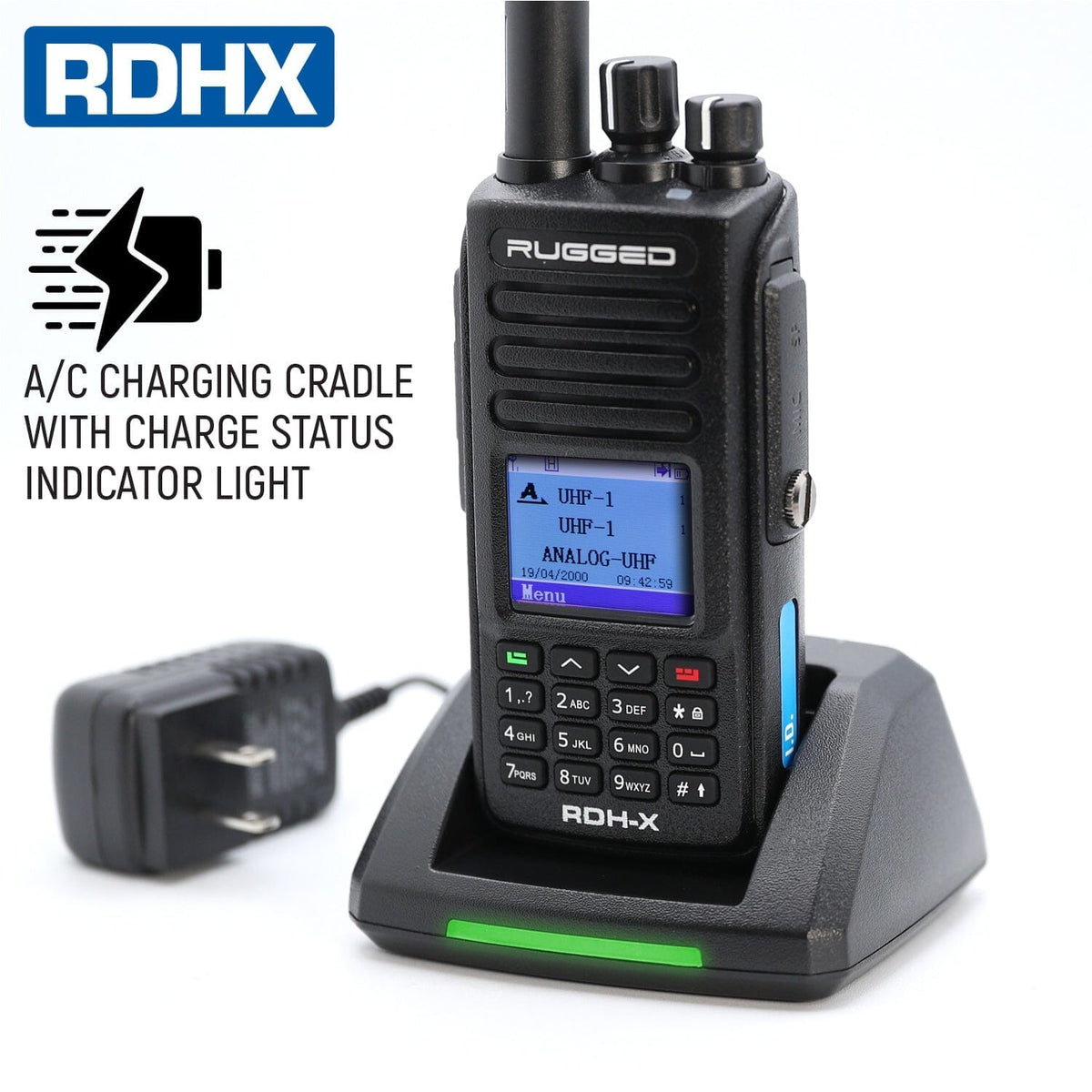 Dual Band Waterproof UHF/VHF Handheld Radio - Digital and Analog - Model RDH-X-HV - CLEARANCE