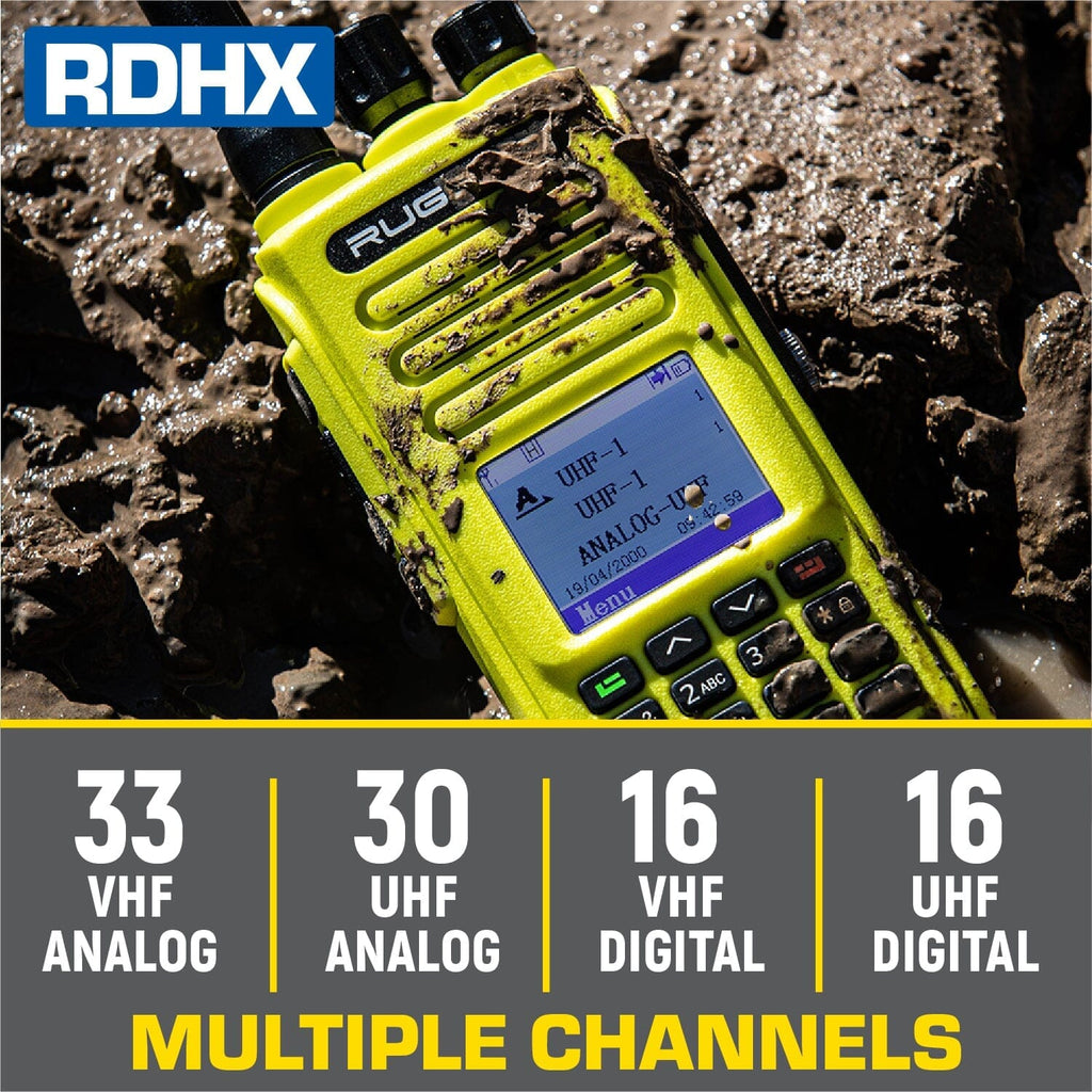 Dual Band Waterproof UHF/VHF Handheld Radio - Digital and Analog - Model RDH-X-HV - CLEARANCE