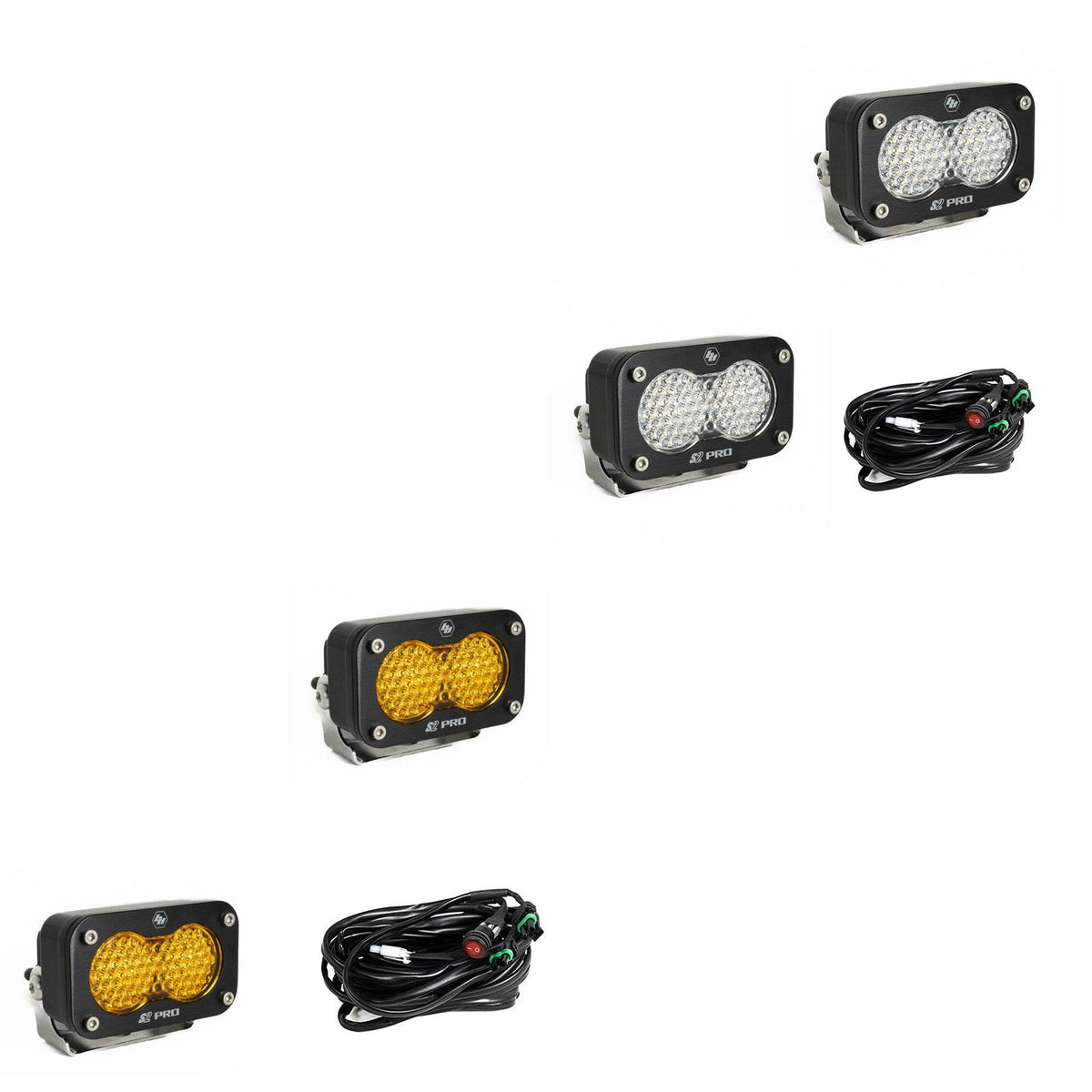 Baja Designs S2 Pro LED Light Pods - Amber/Clear (Set of Both)