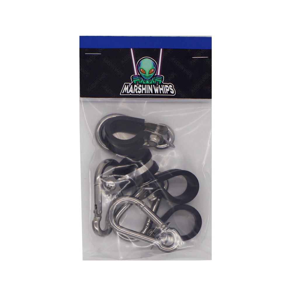 Marshin Whips Flag Clips | 22mm Billet Aluminum Pair