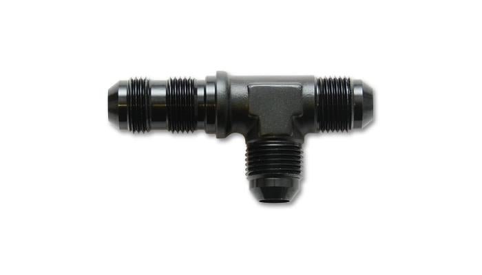 Vibrant -10AN Bulkhead Adapter Tee on Run Fittings - Anodized Black Only