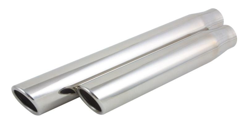 Vibrant 3in Round SS Truck/SUV Exhaust Tip (Single Wall Angle Cut) - 2.25in inlet 11in long