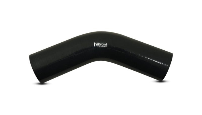 Vibrant 4 Ply Reinforced Silicone Elbow Connector - 1in ID x 8in Leg 45 Deg Elbow (BLACK)