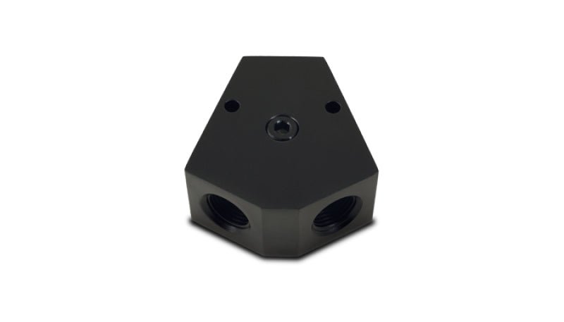 Vibrant Billet Aluminum Y-Block Fitting with 1/8in NPT Port - 3/8in NPT x 3/8in NPT x 3/8in NPT