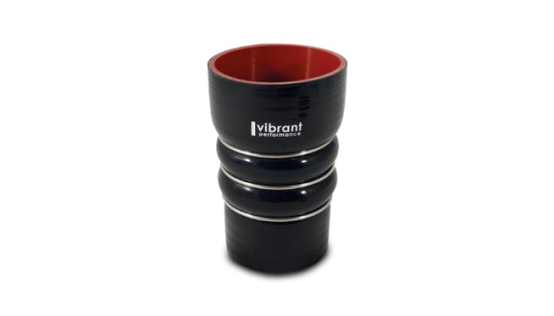 Vibrant Silicone Coupling 4 Ply Aramid CAC Transition Hose 3.25in x 3in Inlet/Outlet - Black