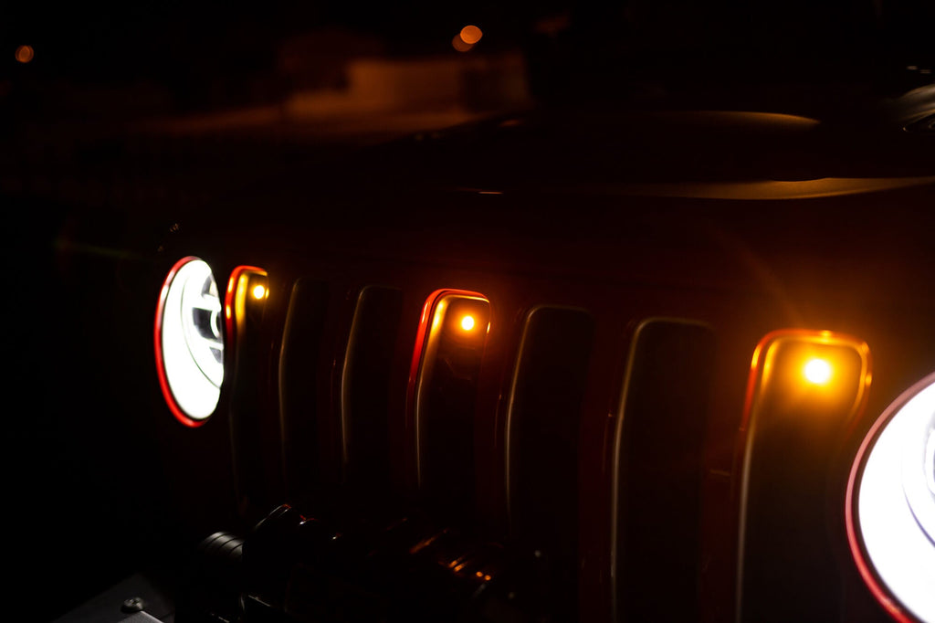 2018-2023 Jeep Wrangler JL Amber Grille Lights