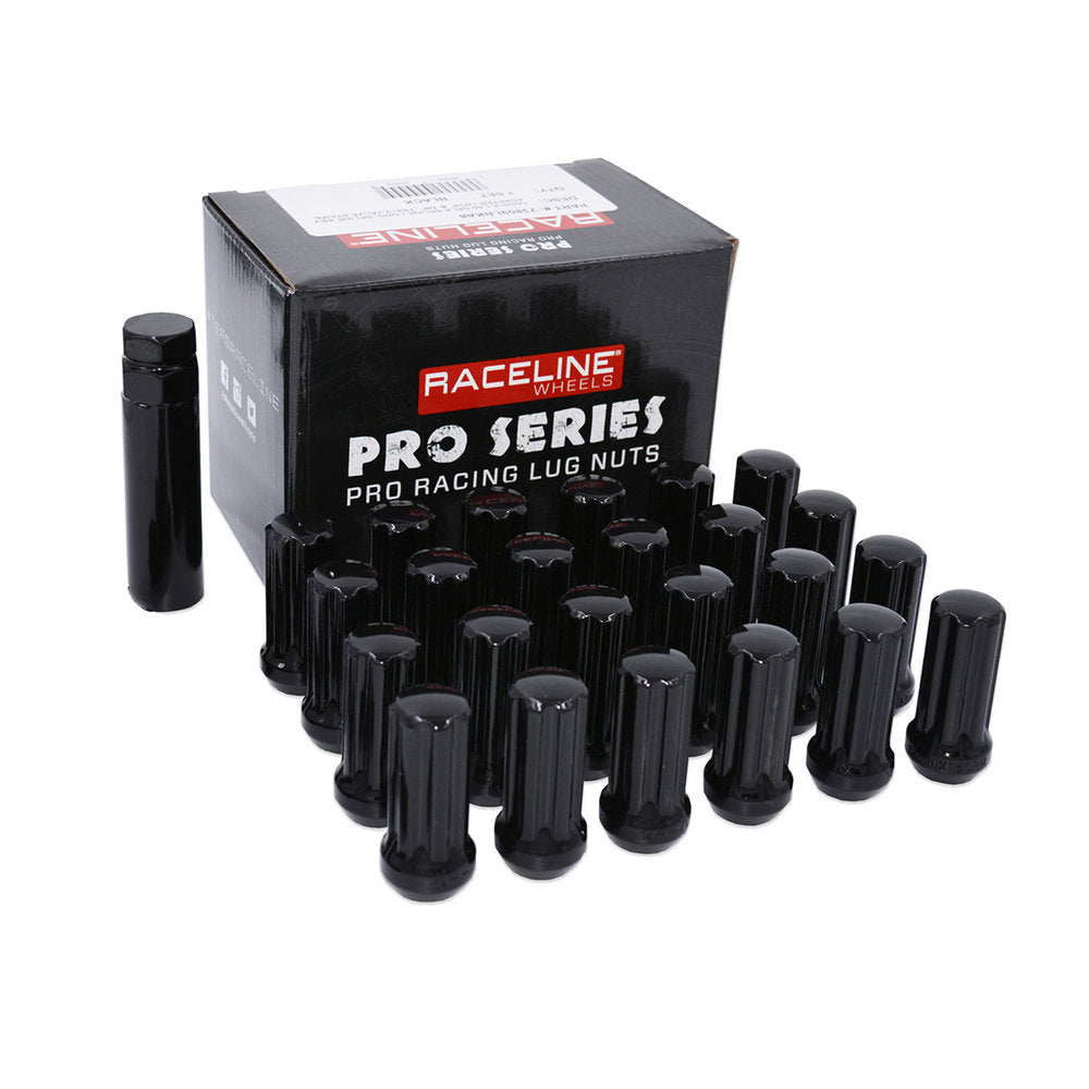 L73850LBKA8NV 14X2.0 XL BLACK SPLINE 8 LUG KIT NO VALVE STEM